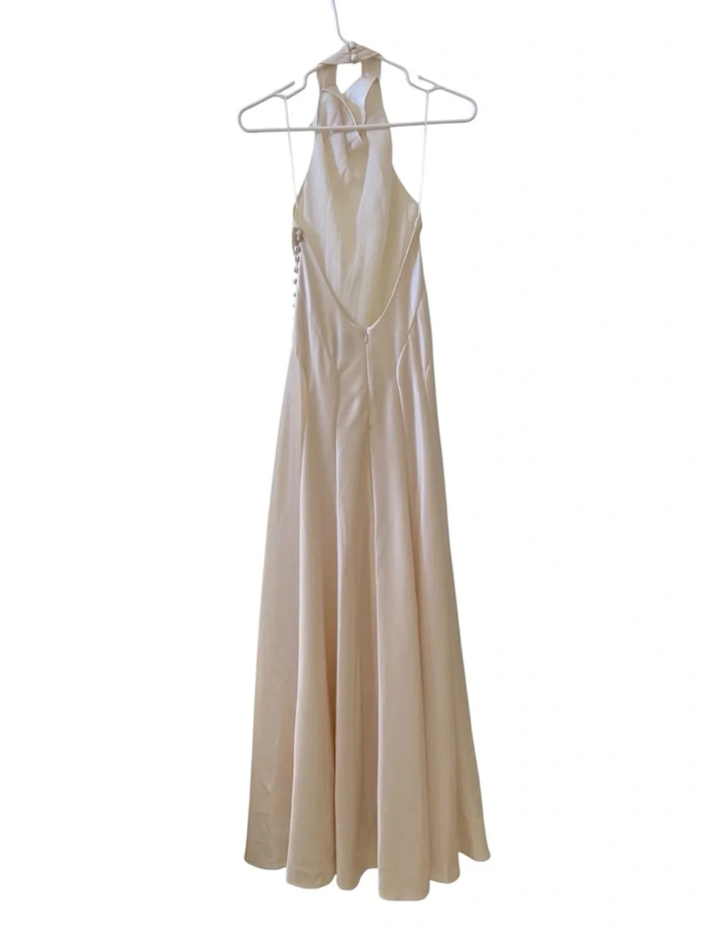 🆕 Reformation Roy Satin Maxi Dress Fior di Latte Ivory Sz 0 - Picture 3 of 6